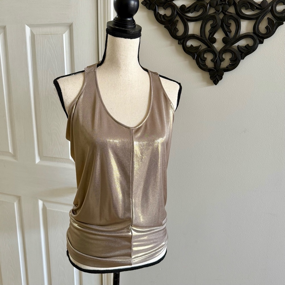 Club Monaco Metallic Gold Sleeveless Top